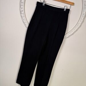 St John Collection Pants Womens 4 Black Santana Knit Pullon Straight Leg Flat Fr